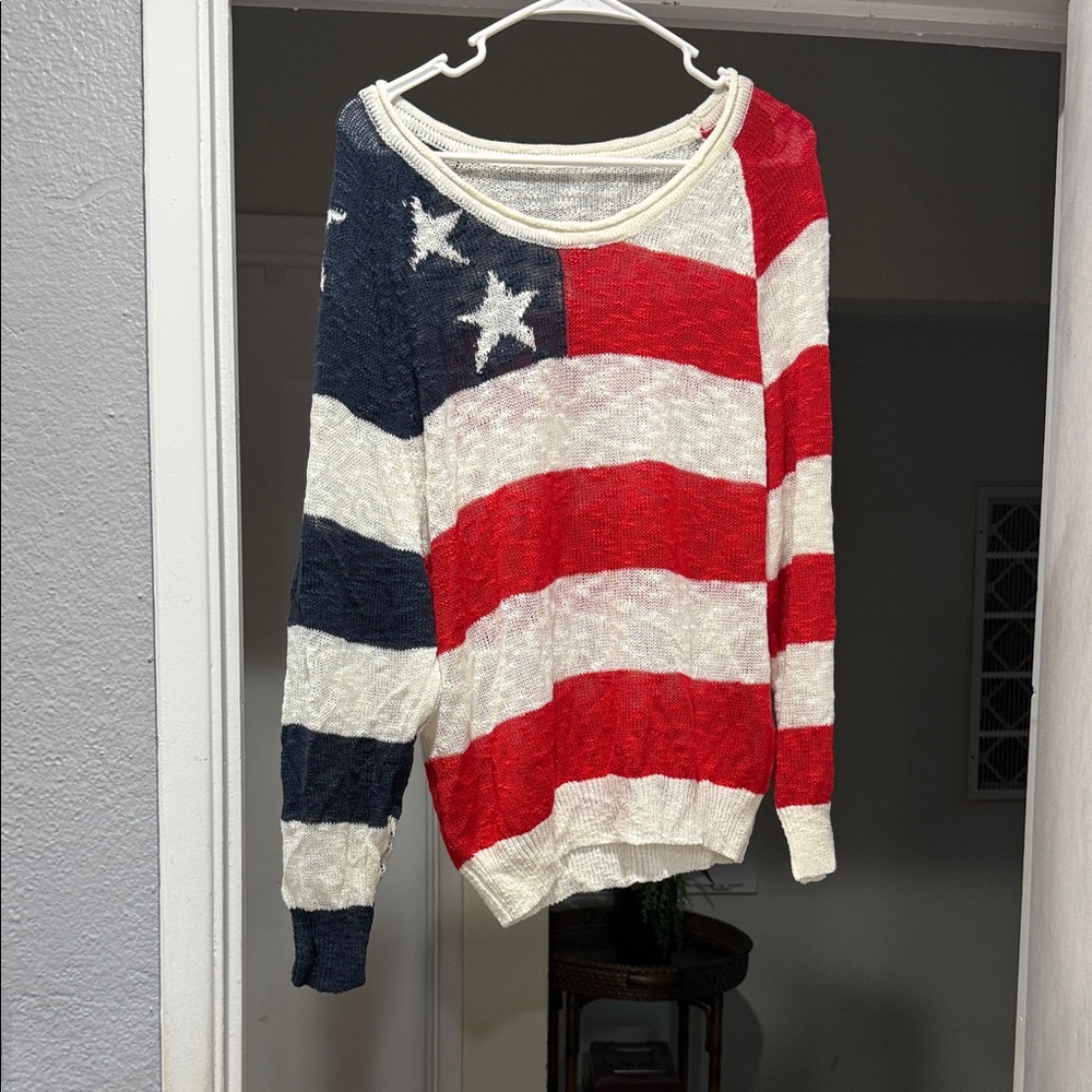 Patriotic Red, White, and Blue Sweater